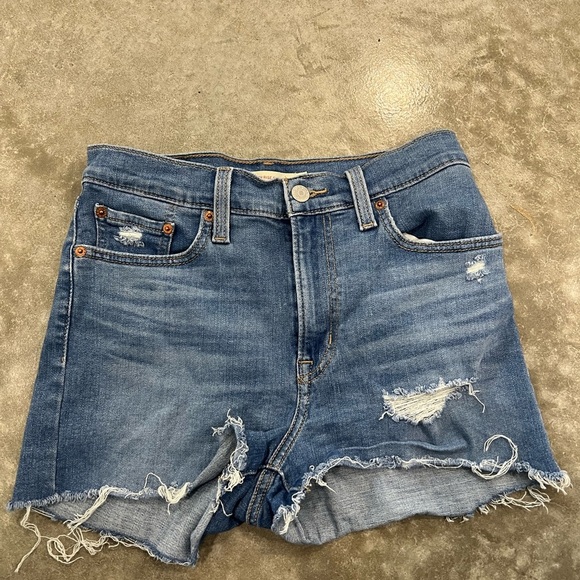 Levi’s Distressed Blue Denim Shorts - Picture 1 of 3